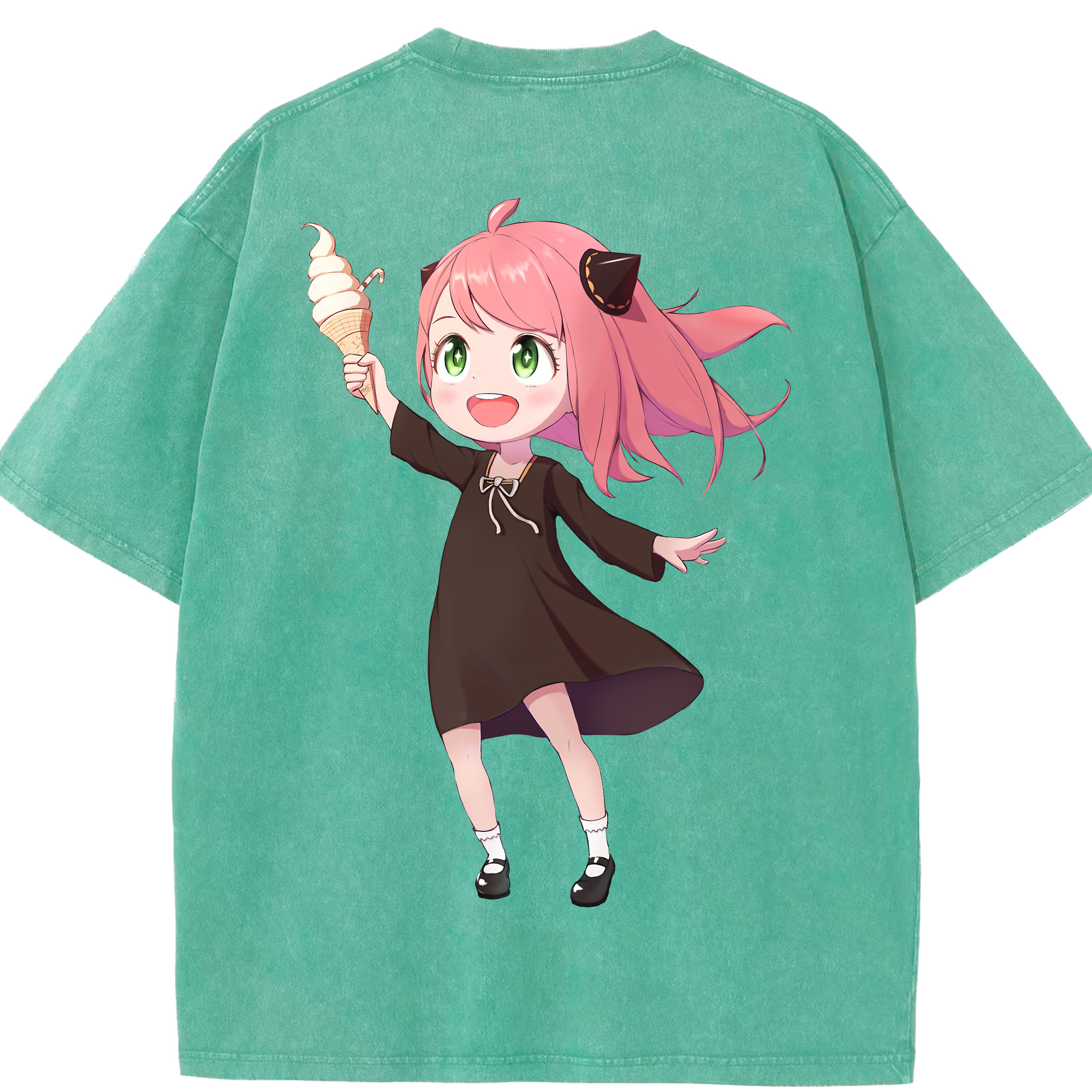 （画像用） SPY×FAMILY间谍家家酒 綿100% ヴィンテージ風 半袖Tシャツ（背面プリント）